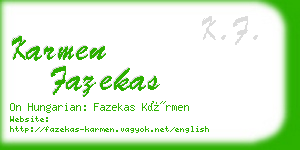 karmen fazekas business card